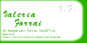 valeria forrai business card